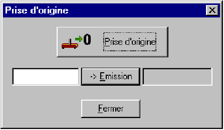 Boîte de dialogue de prise d’origine